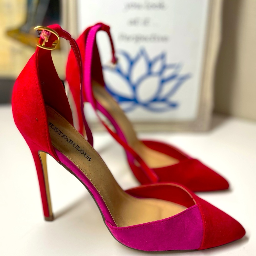 Dual tone pink red approx 4inch pump.